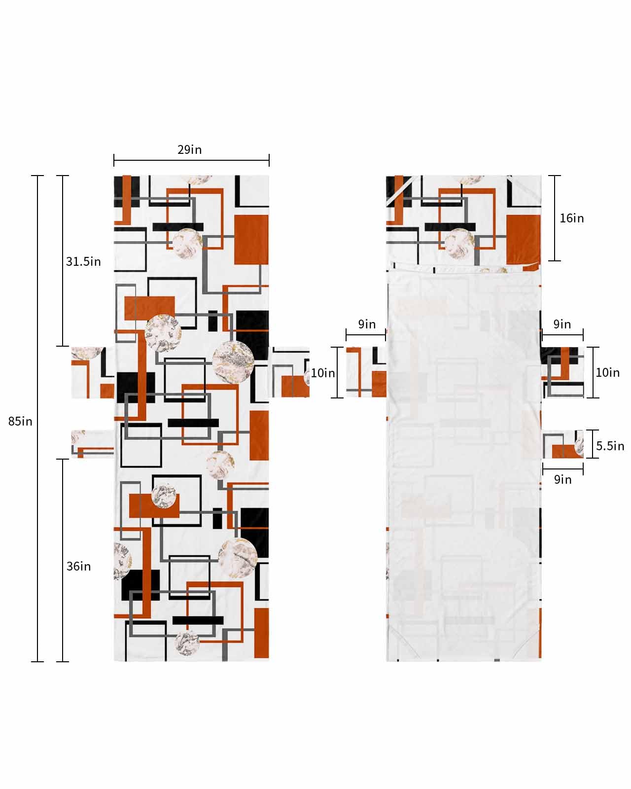 Orange Geometric Beach Lounge Chair Towel Cover, Soft Chaise Lounge Towel with Side Pockets Patio Pool Chairs Cover for Beach/Pool Sunbathing 29x85 Black Grey Modern Abstract Art Marble