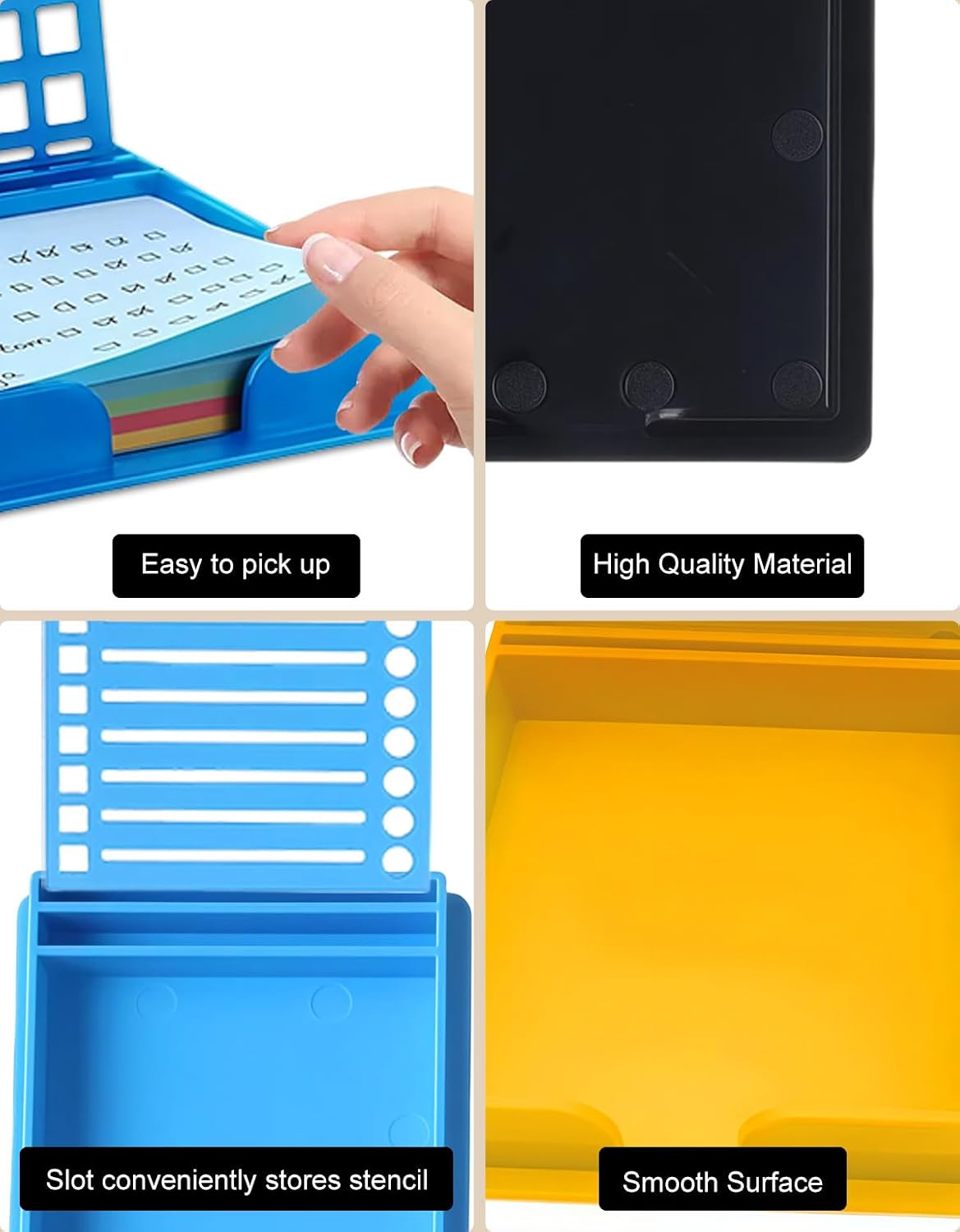Sticky Note Holder with 5 Stencils, 3x3 Sticky Pads Dispenser with Stencil image 5