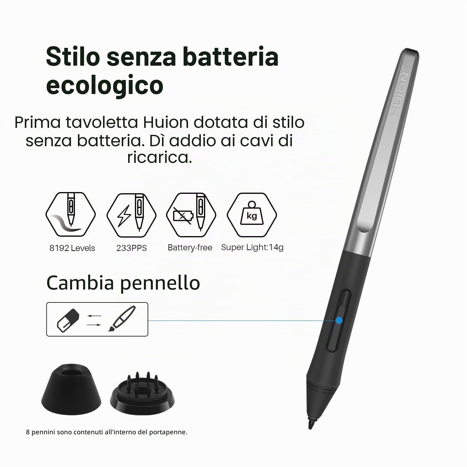 HUION H950P Tavoletta grafica senza batterie con funzione Tilt e 8192 livelli di sensibilità alla pressione della penna