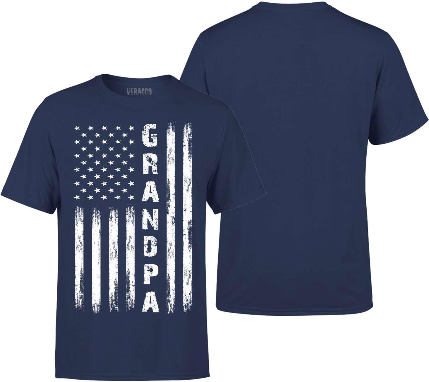 Grandpa Papa T Shirt for Men for Grandpa from Grandkids – Funny Patriotic USA Flag Shirt