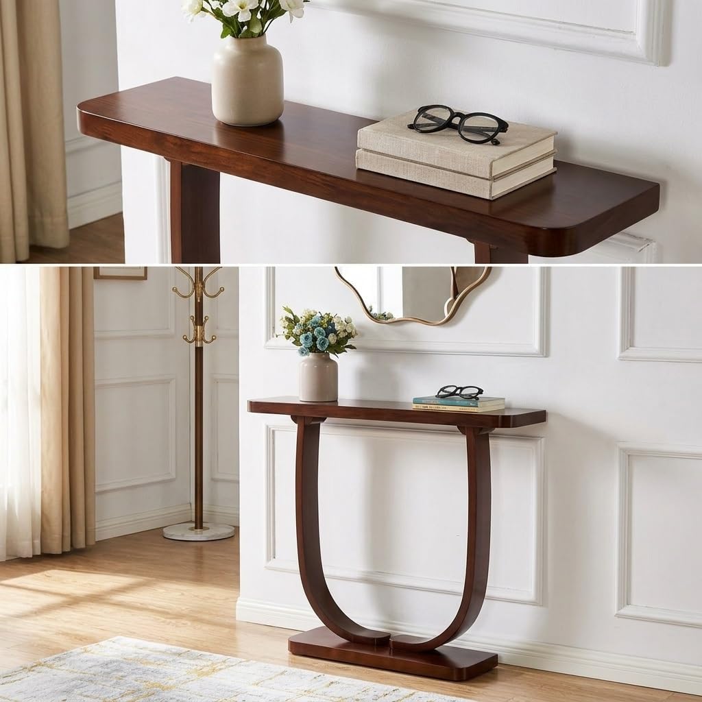 Farmhouse Console Table for Hallway, Entryway Solid Wood Table, Modern Sofa Tables Behind Couch, Long Skinny Narrow Entry Foyer Tables for Entrance & Home Decor Living Room