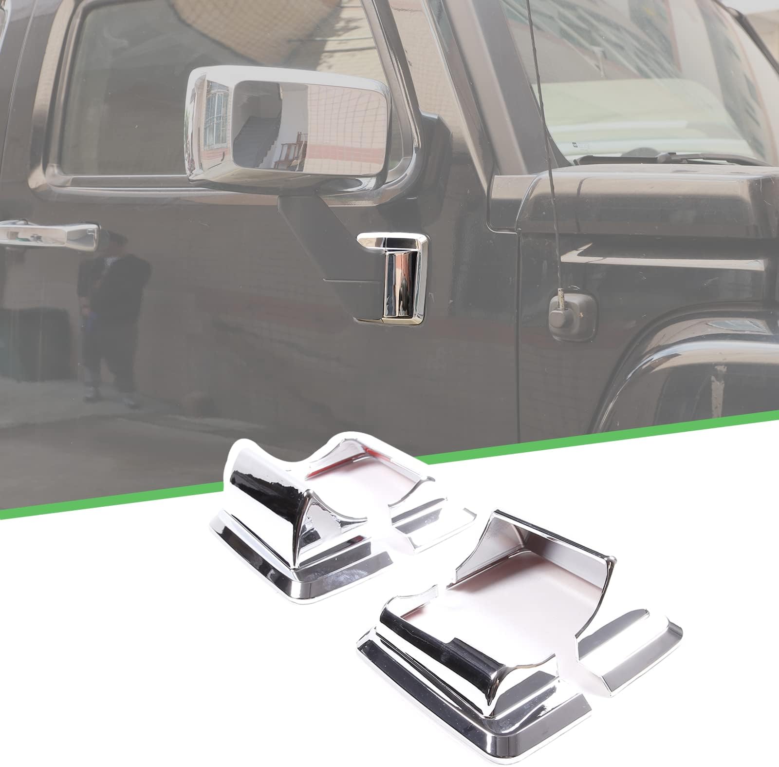 Fit for Hummer H3 2005-2009 ABS Front Door Side Rearview Mirror Cover Rear View Base Trim,Rearview Side Mirror Decoration Trim Cover Accessories (Silver)