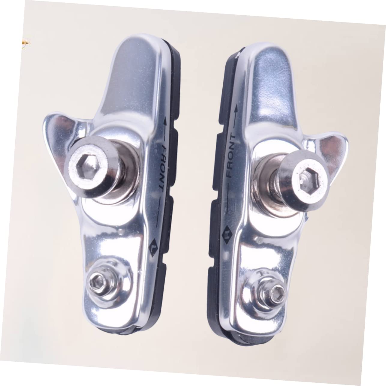 Happyyami 3paia Pastiglie Freni per Bici da Corsa e Mountain Bike Lega di Alluminio Silenziose e Resistenti all Usura Design Curvato Compatibili con Freni c Argento