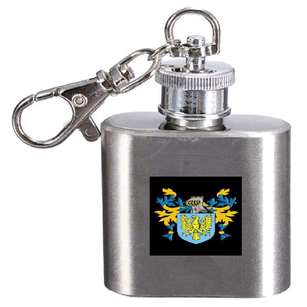 Flasque McEwen blason familial petit format en acier inoxydable flacon de poche