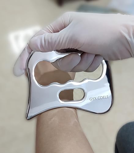 Miniatura 3 de GYX COELE Juego de herramientas de masaje Gua Sha de acero inoxidable, juego de herramientas IASTM (6 unidades), gran herramienta de movilización de