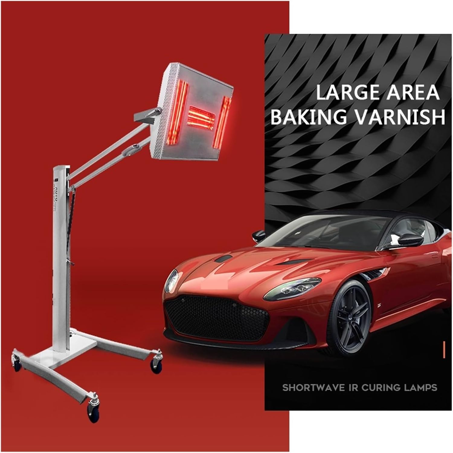 Infrared Paint Curing Lamp 3000W for Car Painting - Spray Booth Drying Light for Car Repair and Paint Finishing - Efficient Infrared Curing Solution