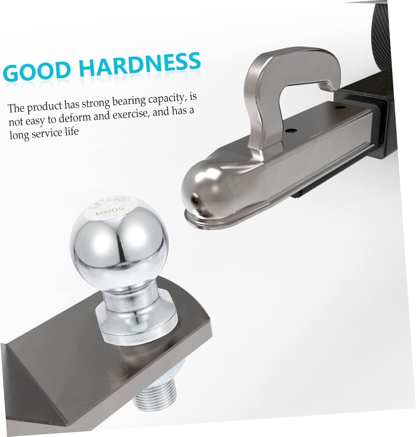 Cabilock Trailer Hitch Ball Tow Ball with Thread Towing Capacity Chrome Plated Trailer Coupler Accessory for Yacht and Caravan Towing