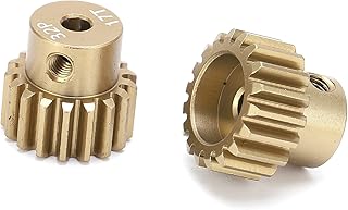 Engrenagem do pinhão do motor, engrenagem do motor do pinhão 32DP durável com furos de parafuso de fixação com parafuso de máquina para carro modelo 1/10 RC (17-18T)