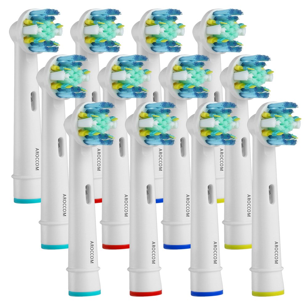 Toothbrush Replacement Heads Compatible with Braun Oral-B Electric Toothbrush Pro 1000, Pro 3000, Pro 5000, Pro 7000 Vitality Floss Action, 12 Count