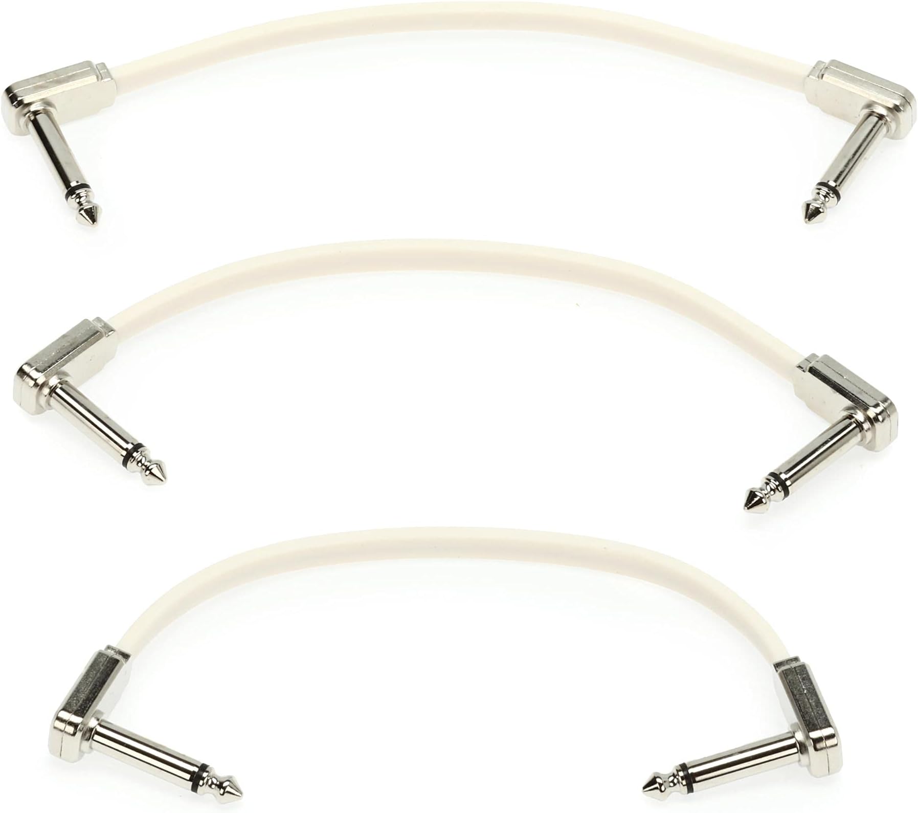 Ernieball 6385 6in Flat Ribbon Patch Cable White 3 Pack - White