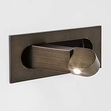 LED Flush Mount Wall Lamp Adjustable Bedside Reading Spot Light, Mini Wall Sconce Headboard Lighting Fixtures, Bedroom Wall Spotlights Night Lamps for Hotel Living Room,Bronze-4000k