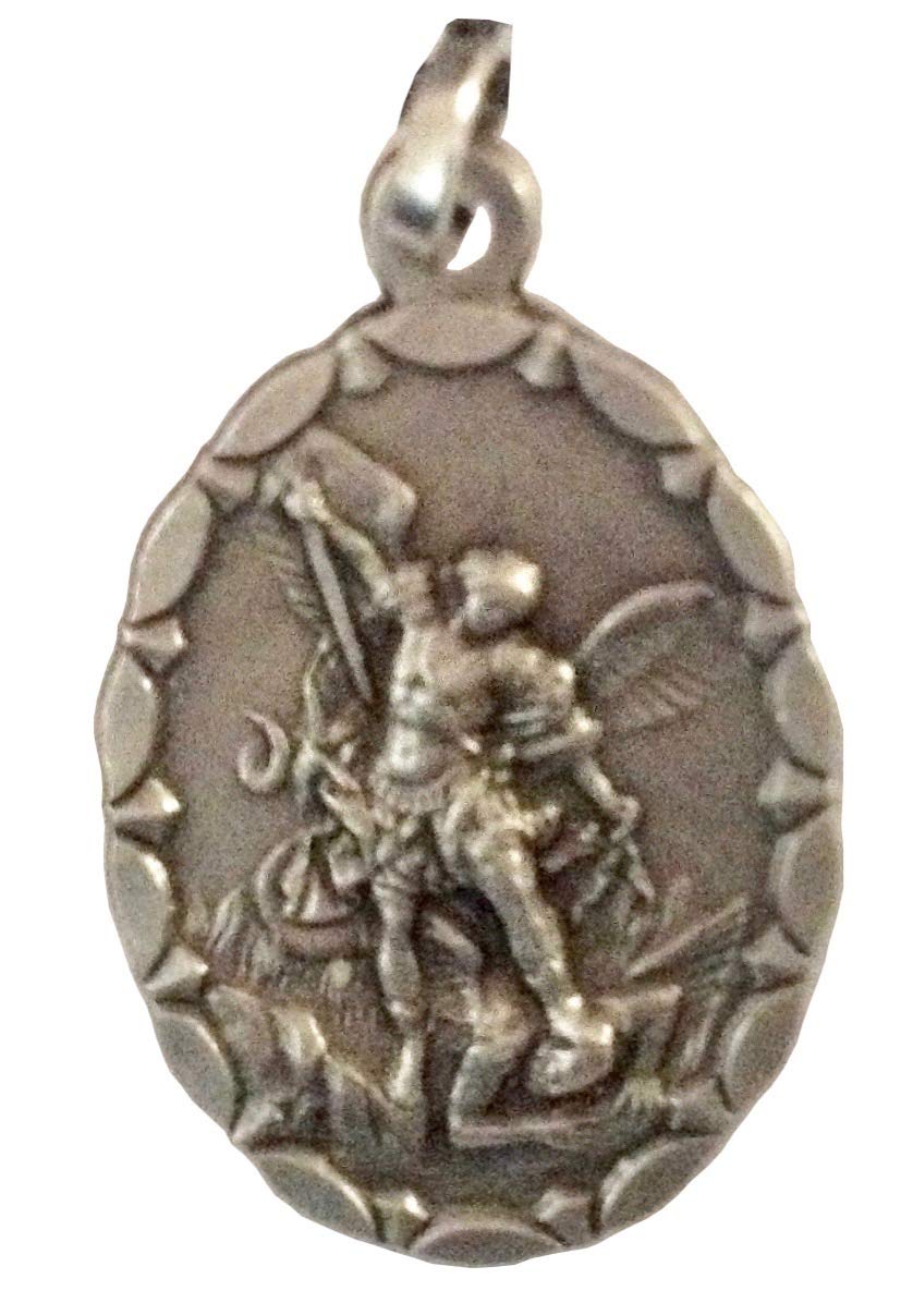 I G J MEDAGLIA DI SAN MICHELE IN ARGENTO MASSICCIO 925 MILLESIMI - SANTO PATRONO DELLA POLIZIA DI STATO