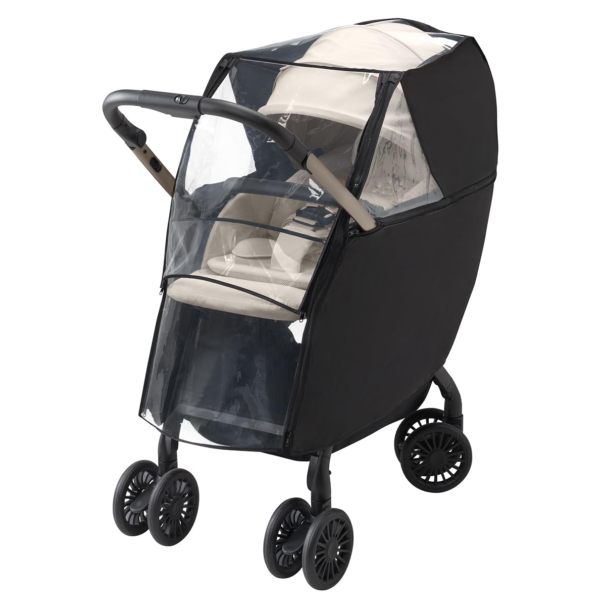 【送料込】 Aprica　ラクーナビッテ　ベビーカー&レインカバー Aprica アップリカ マルチレインカバープラス ブラック