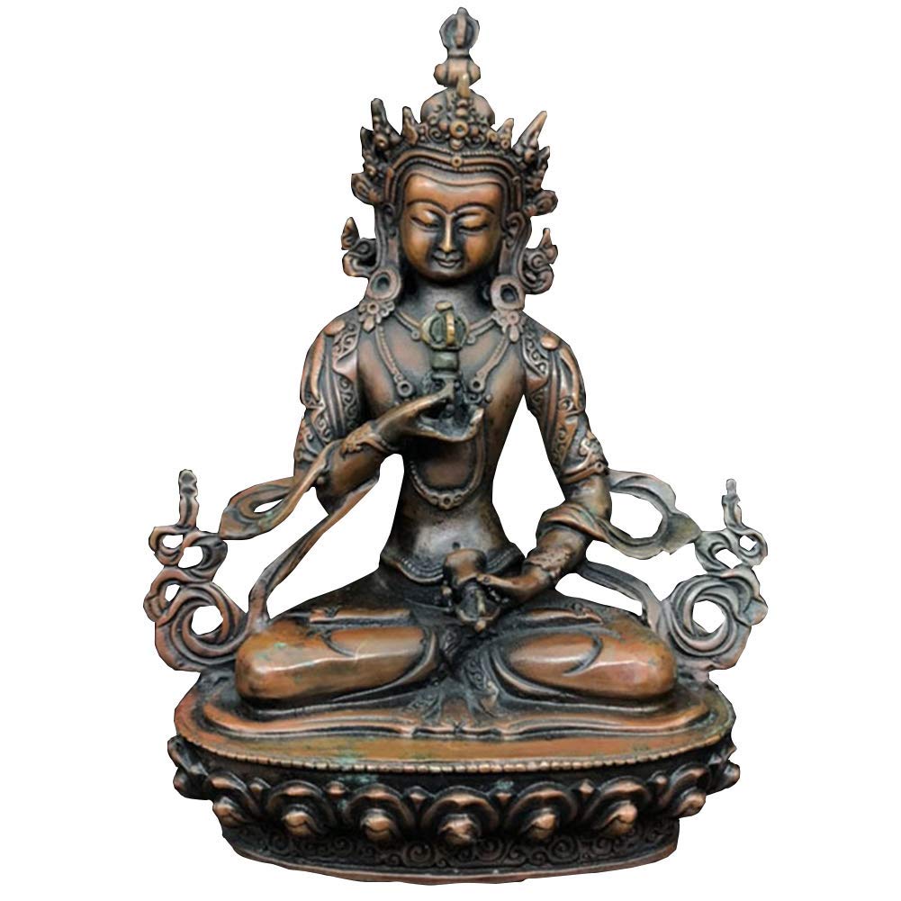 IUokLU Buddha Brass Figurine Statue India Samantabhadra Meditation Sculptures Ornaments, Feng Shui Home Office Decoration Gifts,Brass
