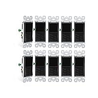 Vista 34 de Greencycle Interruptor de luz basculante de un solo polo, interruptor de luz de paleta de 15 amperios, interruptores Sp blancos, 120V-277V CA