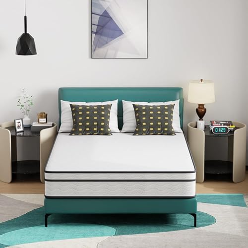 Miniatura 1 de PayLessHere Colchón híbrido de resorte interior de 10 pulgadas, tamaño matrimonial, firmeza media, con funda extraíble, certificado CertiPUR-US,