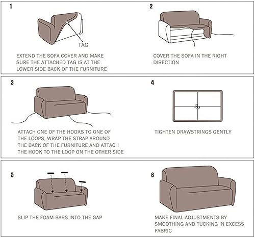 Miniatura 5 de TOMBUL Funda de sofá para sala de estar, funda elástica para sofá de esquina sólida en forma de L, fundas protectoras de silla de 1234 plazas