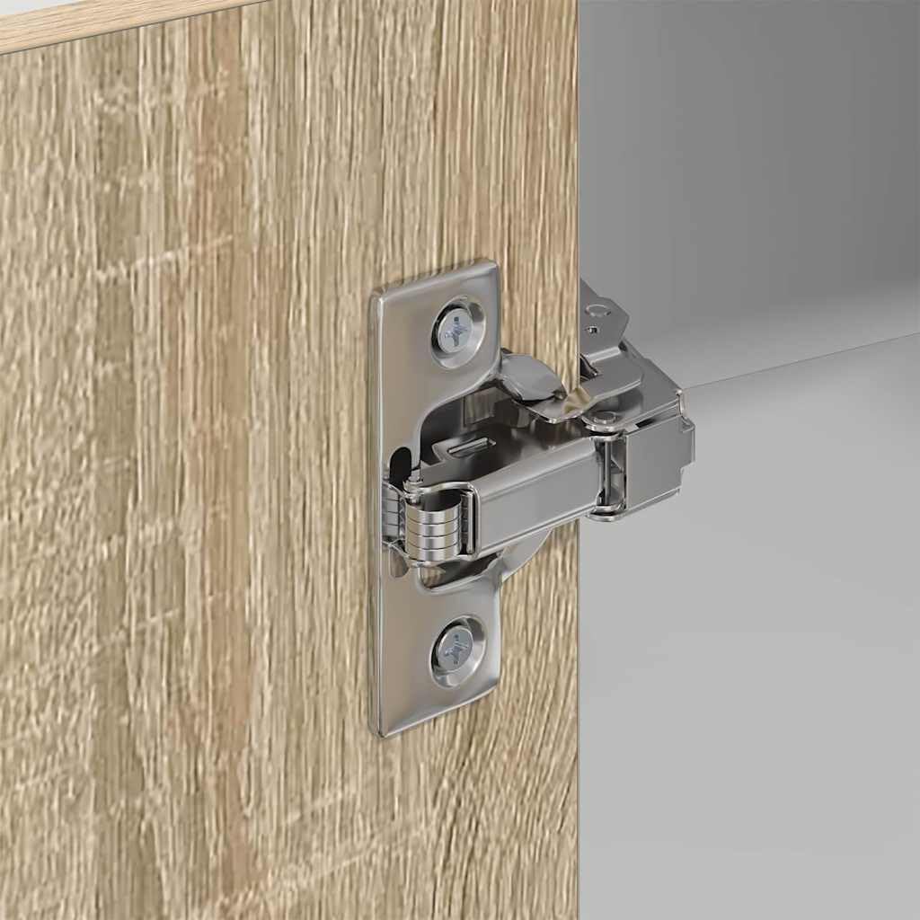 vidaXL Hängeschrank mit Speicher Sonoma-Eiche und Weiß 57 x 57 x 80 cm, Moderne Küchenschränke, rechteckig, viel Stauraum, langlebige Materialien, Coole Lösungen für Deine Wohnung