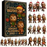 Bigfoot Advent Calendar 2025 – 24 Days of Festive Bigfoot Figurines in Holiday Hats & Sweaters – Displayable & Collectible Countdown Holiday Box for Tree Decor & Cryptid Fans (1pc)