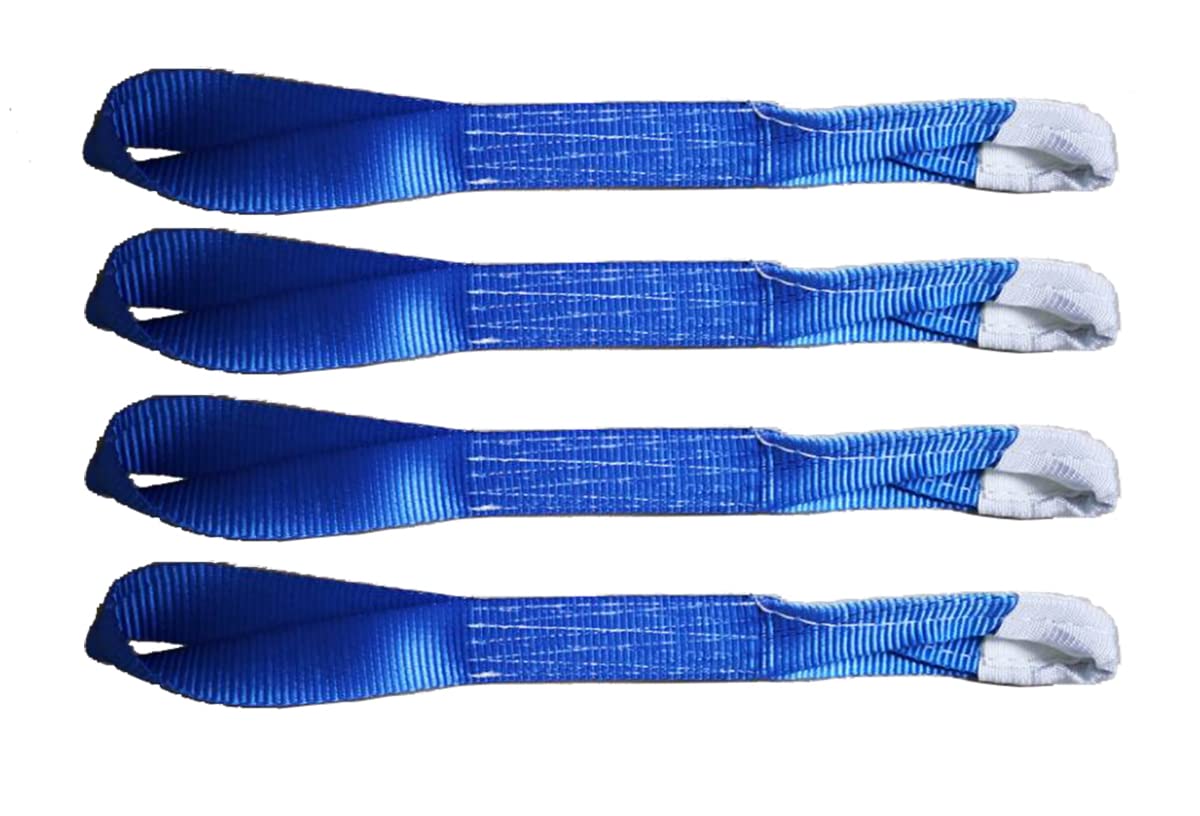 2 Inches High Strength Reinforced Soft Loop,Motorcycle Tie Down Straps,22 Inches Length,11000Lbs Breaking Strength 4 Pack Blue