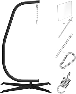 GREENSTELL Hammock Swing Stand,Hanging C-Stand with Buckle and Spring Hook, for Indoor,Outdoor,Sturdy Hanging Stand Max Lo...