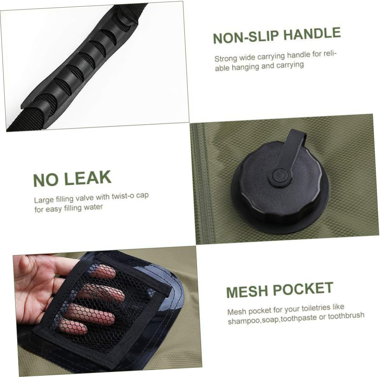 Camping Shower Bag with Temperature Display Solar Shower Bag for Hiking Travel