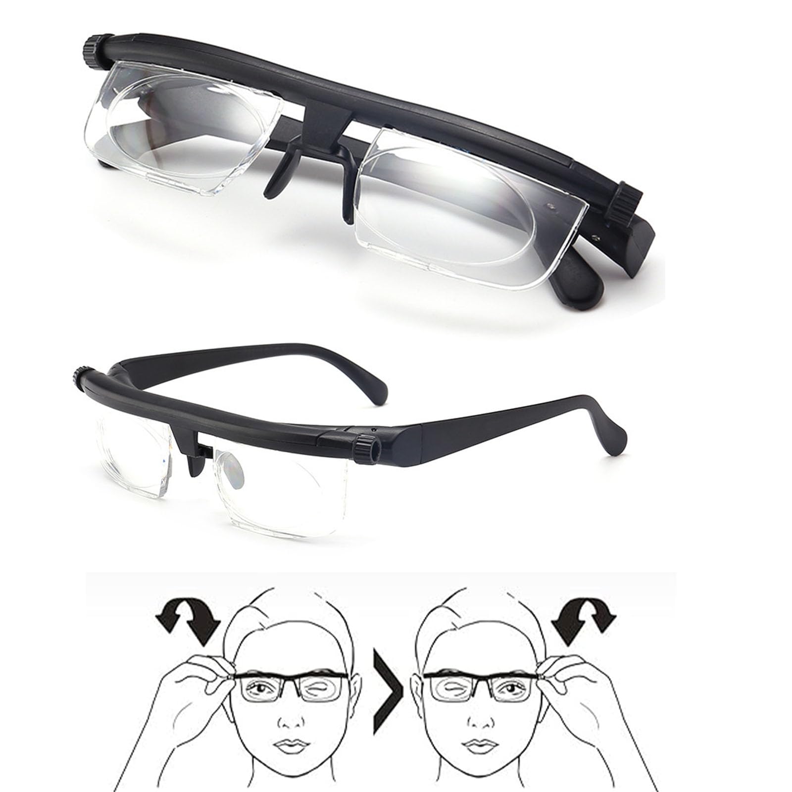 Flex Focal Adjustable Glasses, Adjustable focus glasses near and far 2pc,Flex focal adjustable glasses dial vision