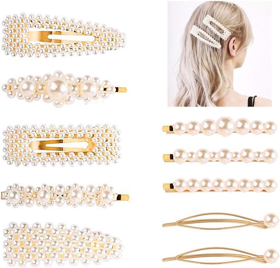 Pearl Hair Clips Hairpins for Women Faux Pearl Hair Barrettes Bobby Pins Decorative Wedding Bridal Hair Accessories-Bling Hairpins Headwear Barrette Styling Tools Accessories