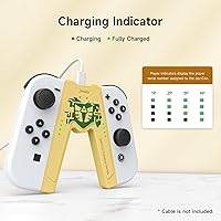 Vista 3 de JINGDU Switch Joy-Con Charging Grip Compatible with Nintendo Switch & OLED Model, Play While Charging, Portable V-Shaped Joy-Con Controller Charger