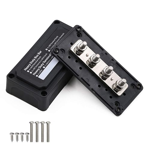 Miniatura 3 de Caja de barra de bus de 12 V - 48 V CC y 300 amperios, módulo de servicio pesado 4 bloques de distribución de energía para terminal de poste de 516
