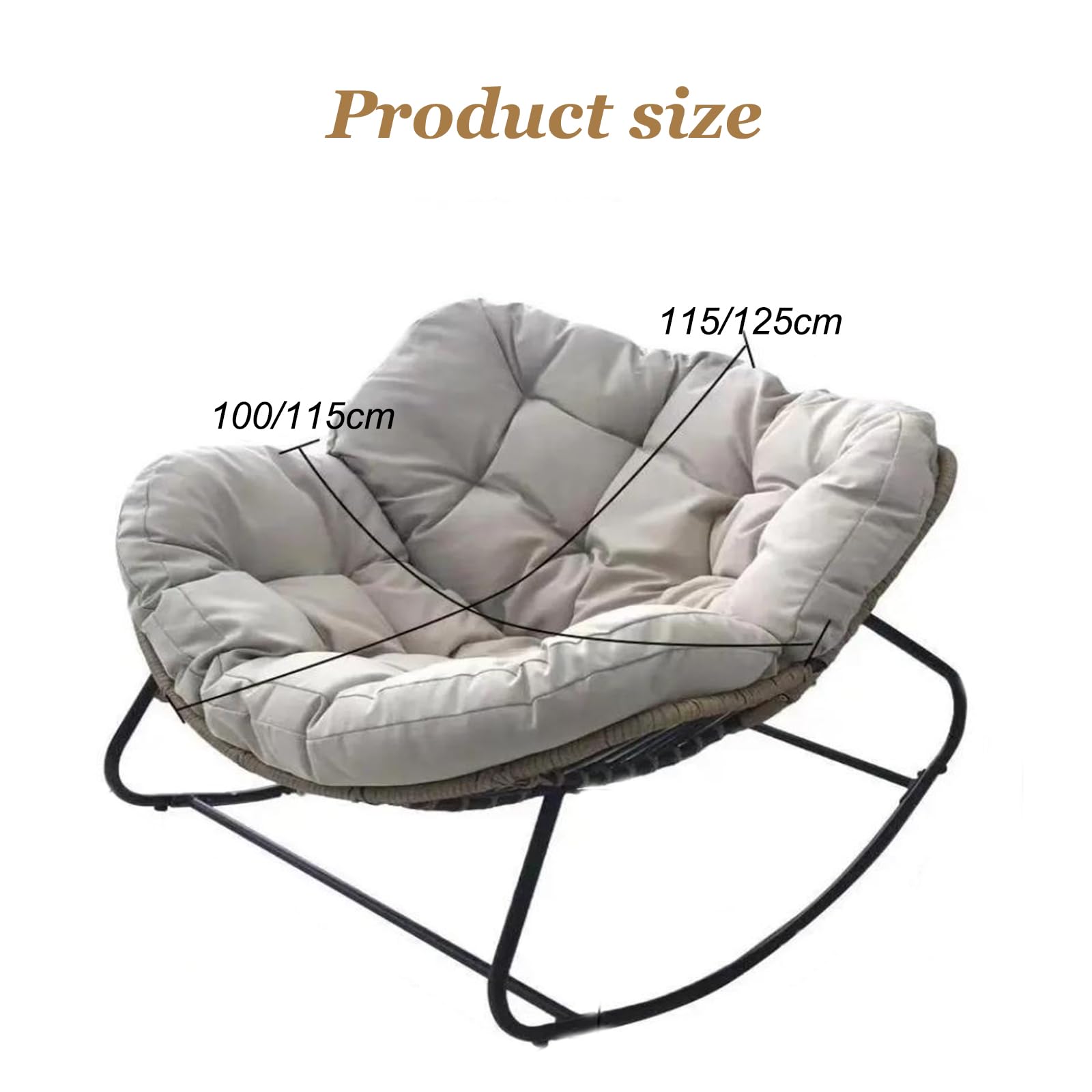 Cuscini per sedie sospese, Poltrona reclinabile for Interni ed Esterni, Imbottita in Cotone(Beige,115X100)