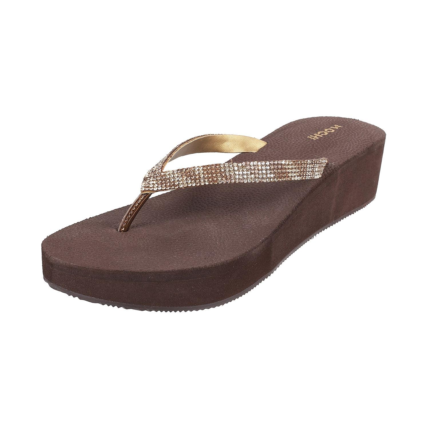 Mochi Women Antic Gold Wegde Heel Fashion Sandal UK/5 EU/38 (34-149) (B0CB8W2DKW) Amazon Price History, Amazon Price Tracker