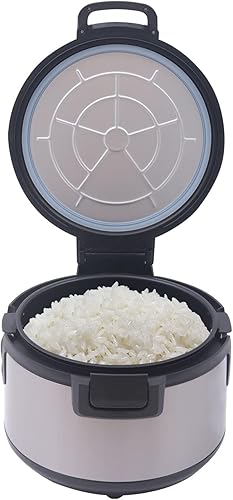 Miniatura 2 de Arrocera eléctrica de 19 litros, calentador de arroz de sushi antiadherente comercial con olla interior, calentador de arroz térmico con aislamiento