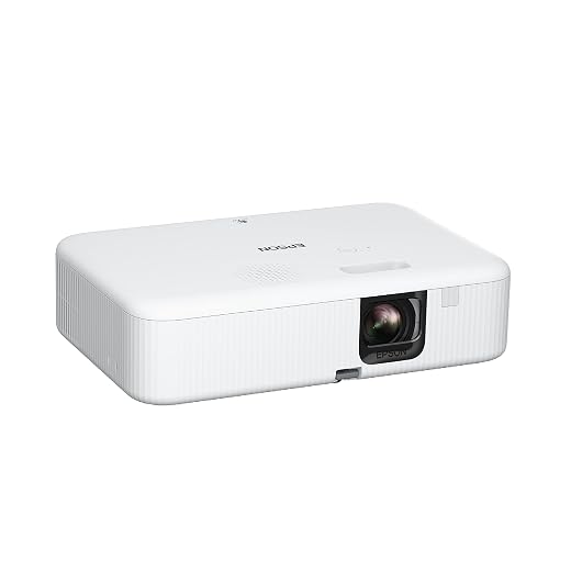Epson EpiqVision Flex CO-FH02 Full HD 1080p Smart Streaming Portable Projector, 3-Chip 3LCD, 3,000 Lumen Colour/White Brightness, Android TV, Bluetooth, 5W Speaker, Home Entertainment (Renewed)