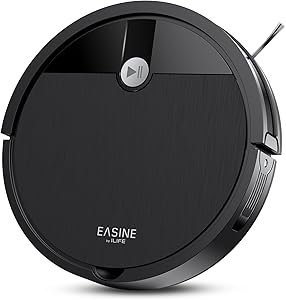 EASINE Robot Vacuum Cleaner, Brushless Design Vacuum Cleaner Robot, Strong Vacuum, Self-Charging, Remote Control, Flat, Su…