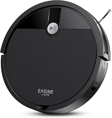 Saugroboter, Bürstenloses Design Staubsauger Roboter, Starkes Saugen, Selbstladend, Fernbedienung, Flach, Geeignet für Tierhaare & Hartböden, E3