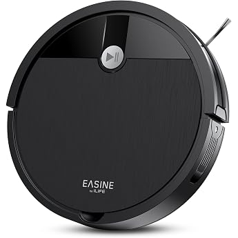 EASINE Robot Vacuum Cleaner, Brushless Design Vacuum Cleaner Robot, Strong Vacuum, Self-Charging, Remote Control, Flat, Suita