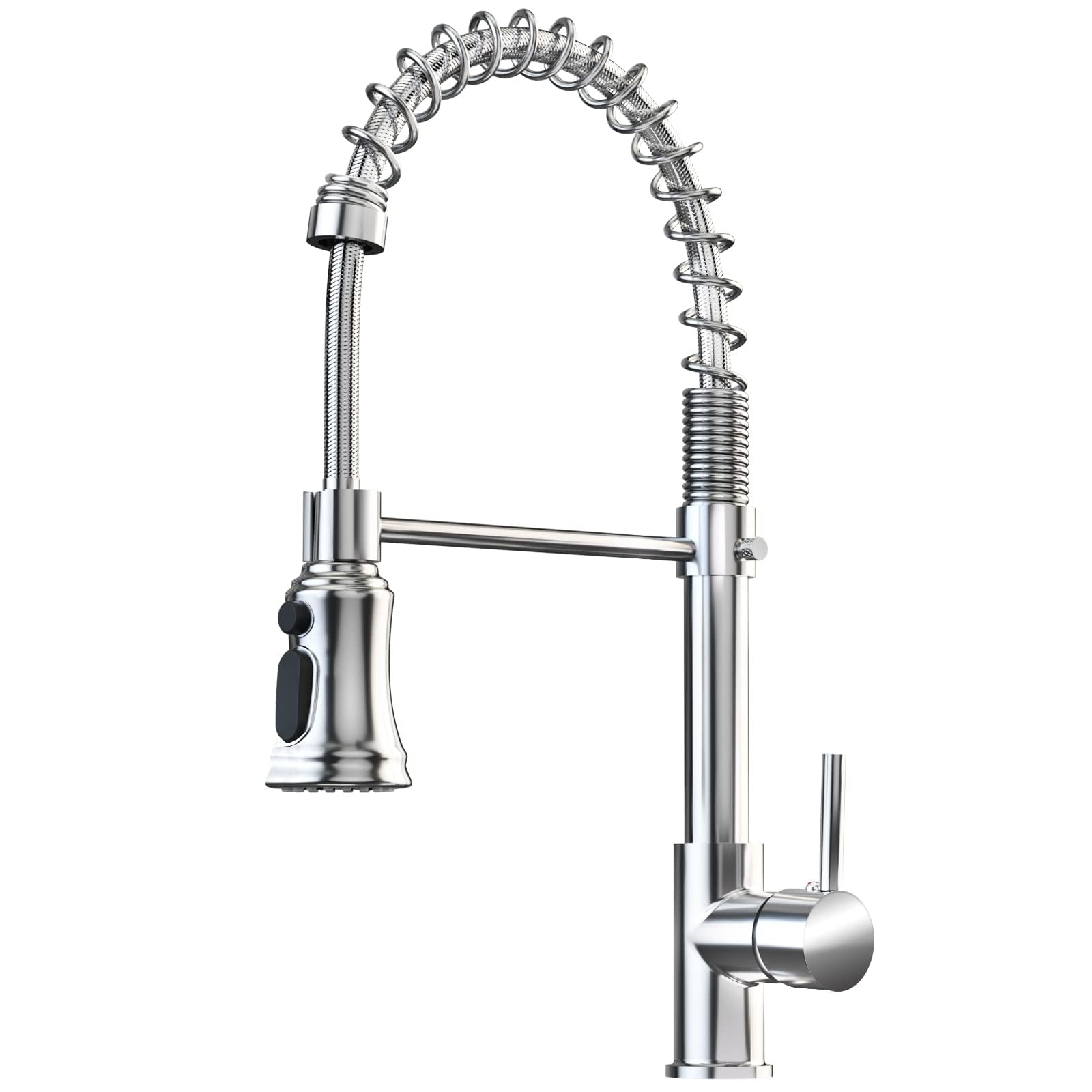 Kitchen Sink Mixer Tap with 360° Swivel Pull Down Sprayer Commercial Single Handle Tap Cold and Hot 3-Modes Spray with Standard Fittings Chrome