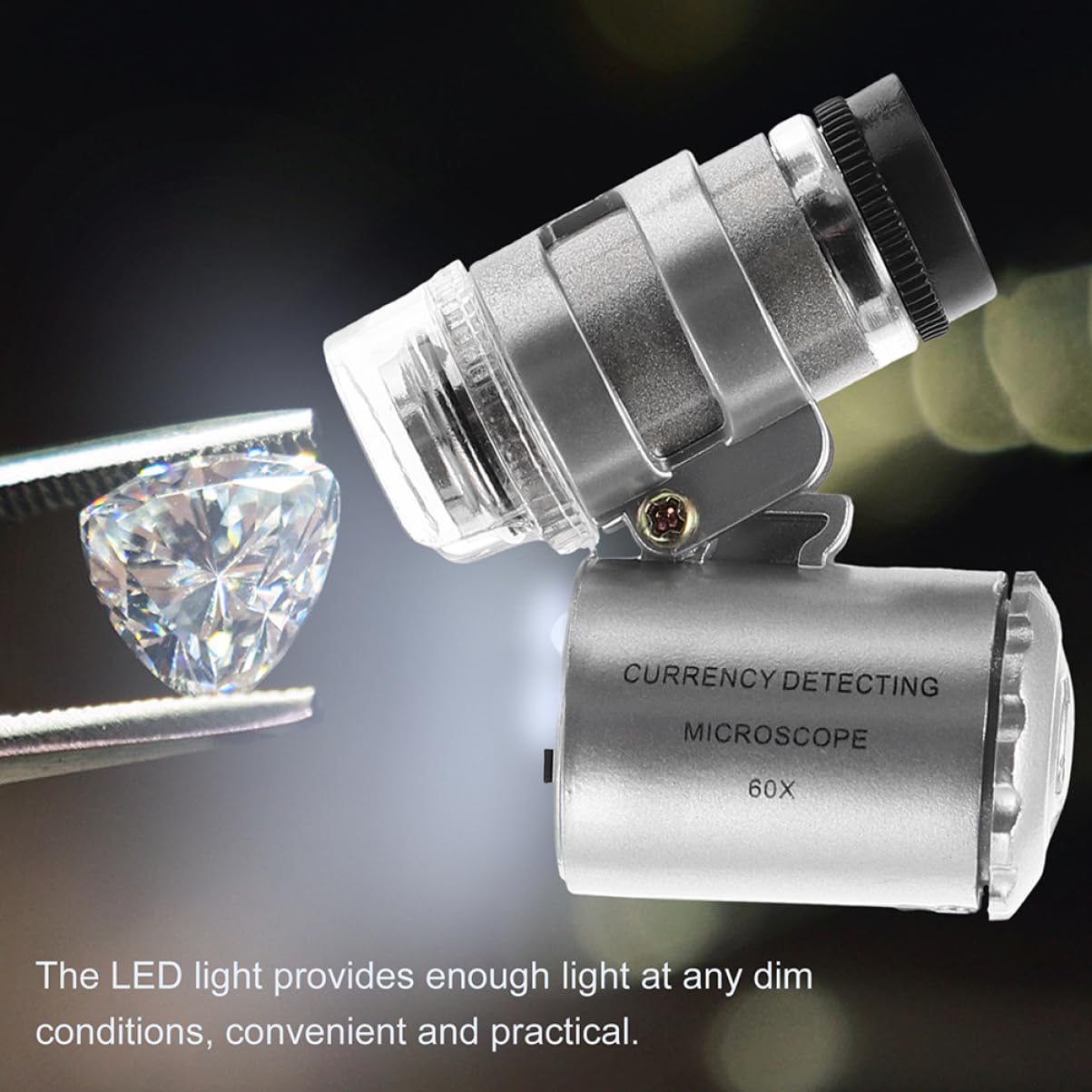 DOITOOL 2 Set Microscopio Mini Portatile con Luce LED Set per Gioielli E Rilevamento Monete Compatto E Facile da Trasportare Ottima visibilità Scuri 2 Pezzi * 2