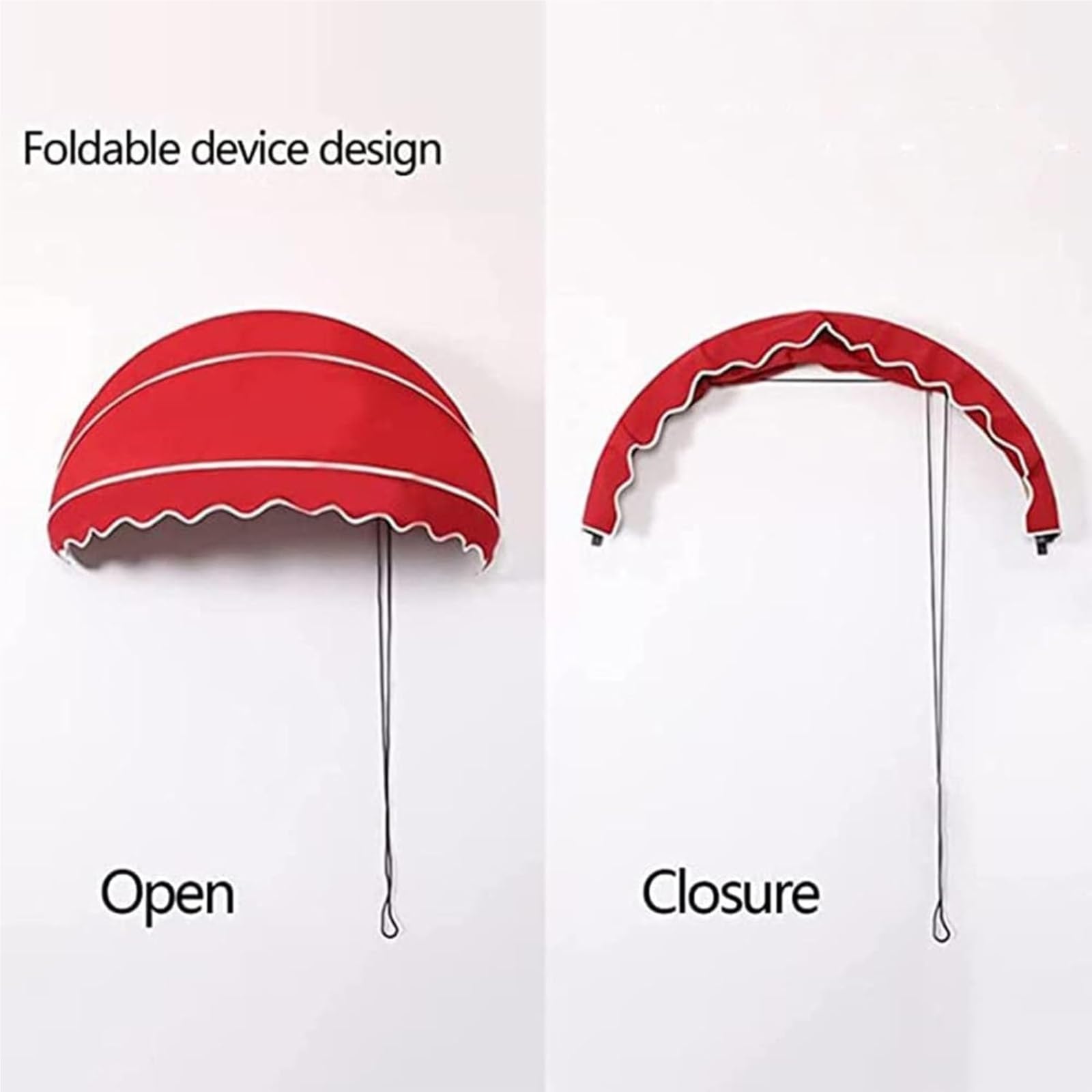 auvent Auvent à dôme rétractable 60 cm, Pare-Soleil Pliable en Polyester avec Cadre for la Maison et Les Affaires – Protection UV