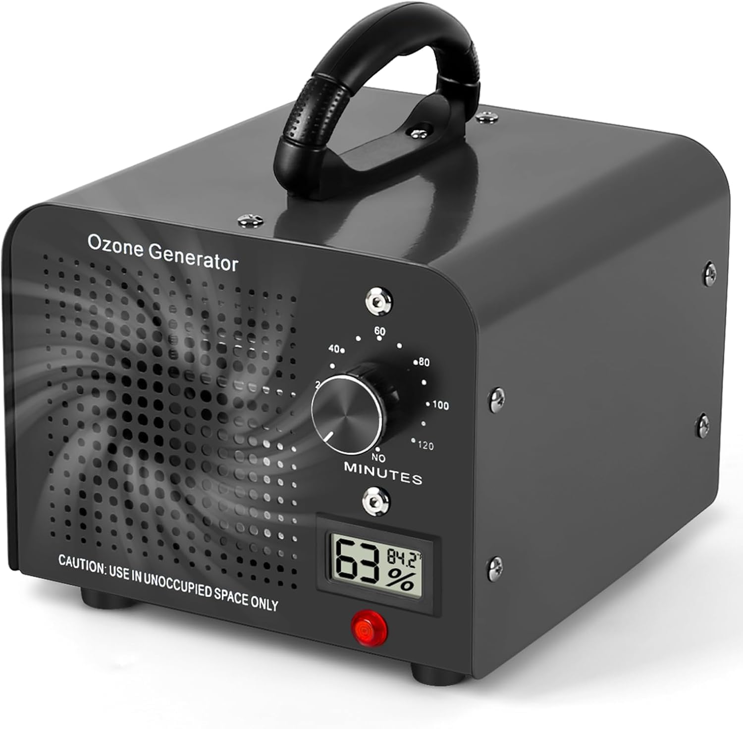 Générateur d'ozone 60 000 mg/h, machine à ozone avec indicateur de température et d'humidité, désinfectant d'ozone purificateur d'air avec minuteur, ozoniseur pour maison, voiture, animaux de