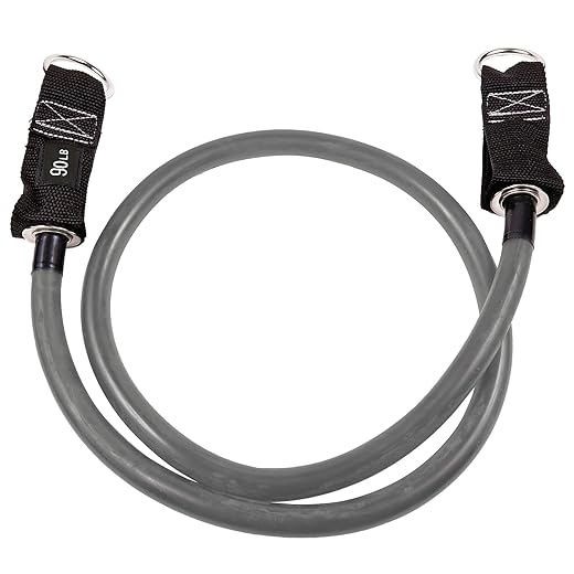 GoFit Power Tubes &ndash; Latex Rubber Resistance Band Tubes for Home Fitness and Strength Training - 70 pounds, Yellow, GF-ST70