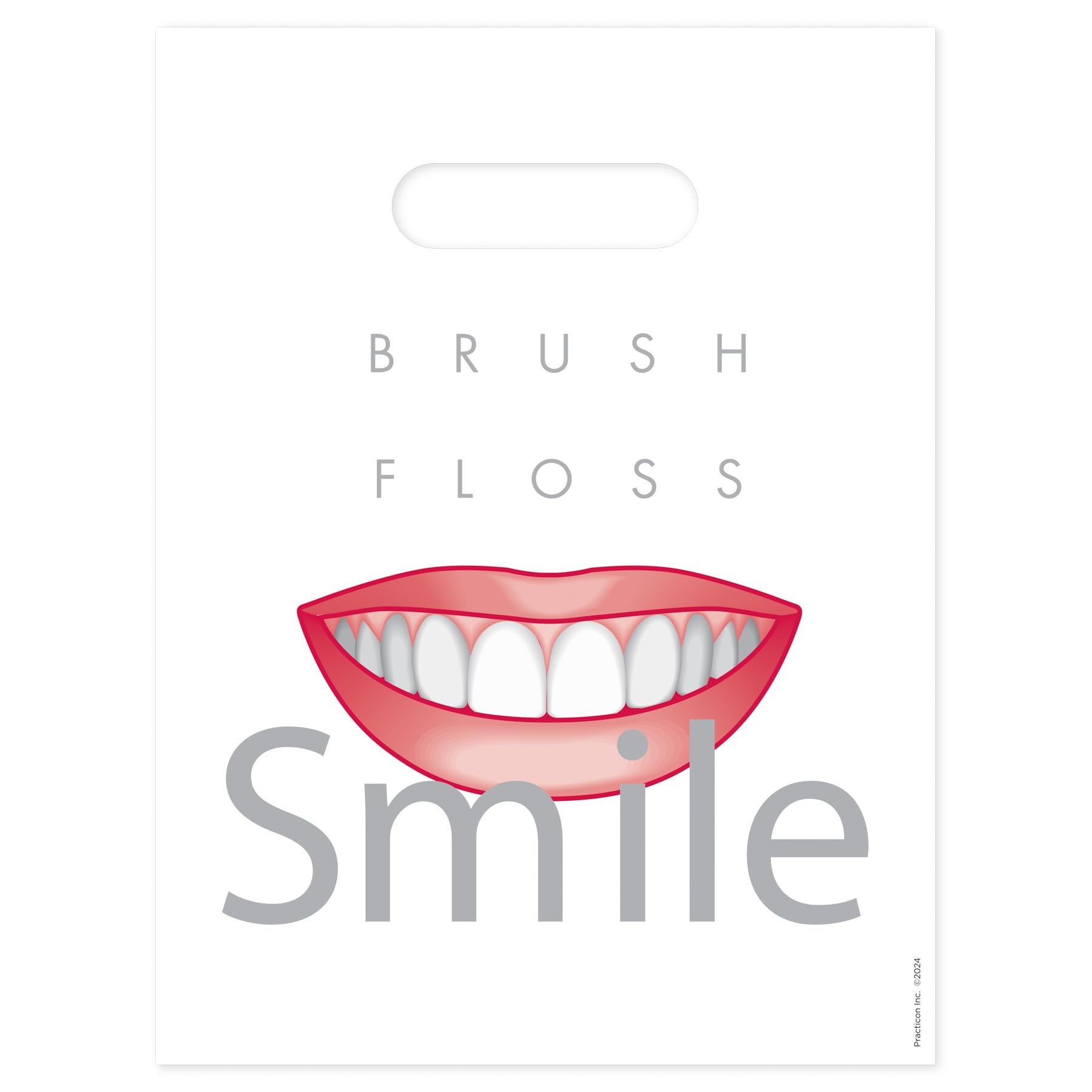 Practicon 1109631 Brush Floss C Patient Care Bags, 9" x 12" (Pack of 100)