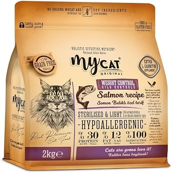 MyCat Original Az Tah ll  Somon Bal kl  Diyet & K s r Kedi Mamas  2kg