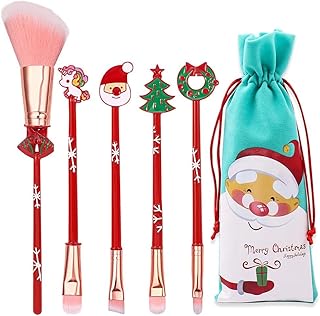 Enkomy Zestaw pędzli do makijażu bożonarodzeniowego, motyw łaski, choinka z uchwytem, doskonały prezent, śliczny, mini zestaw pędzli do makijażu, dla przyjaciółki i mamy