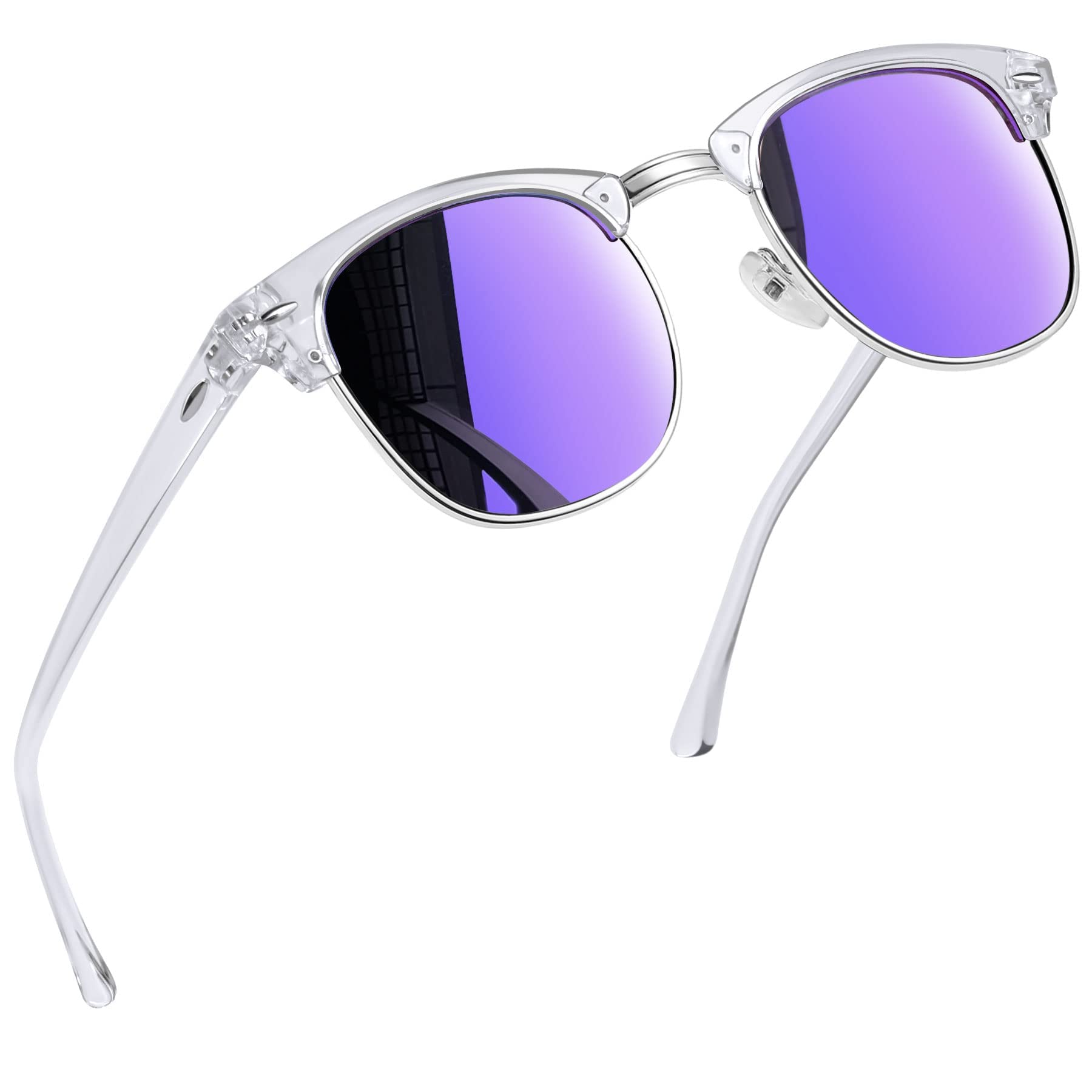 JoopinPolarized Semi Rimless Sunglasses Men Women, Classic Half Frame Sun Glasses UV Protection