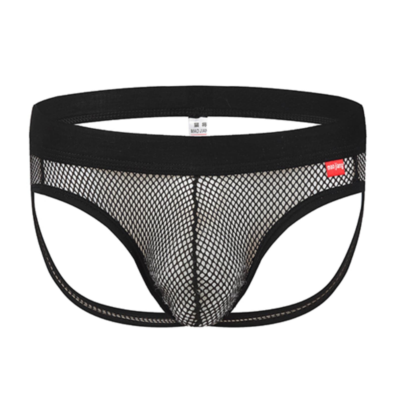 Bretelles transparentes en maille pour homme - Noir, XL