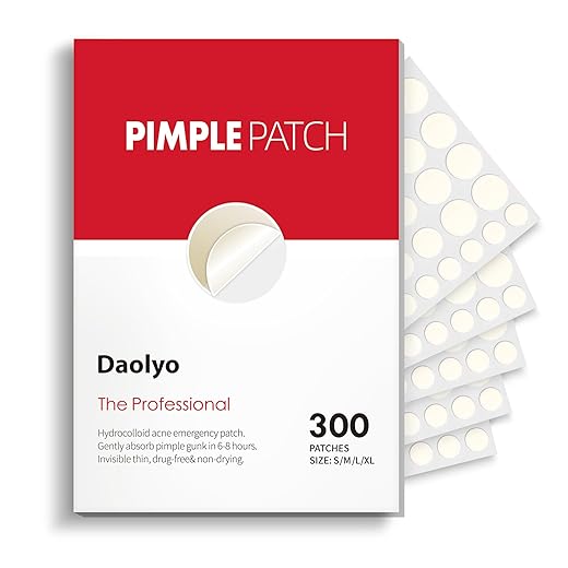 Hydrocolloid Pimple Patches 300-Pack Multi-Size for Acne Spots