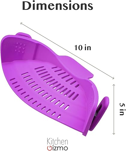 Miniatura 50 de Kitchen Gizmo - Colador Snap N Strain de pasta para ollas, colador de silicona ajustable con clip para ollas, sartenes y cuencos, para la cocina