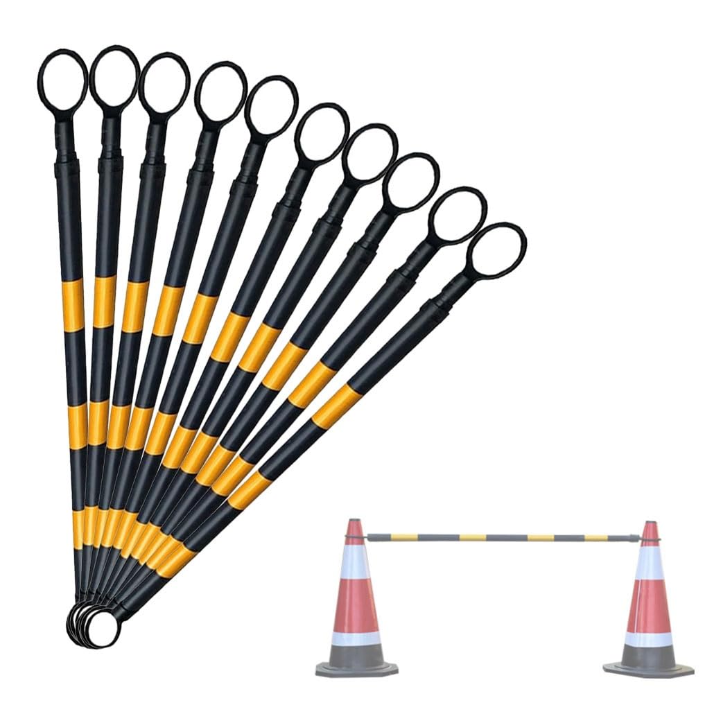 1 2, 4, 5, 6, 8, 10, 12, 16, 20 zestawów, odblaskowa, chowana bariera do szyszków drogowych, rozszerzalna 47–78″ stożek bezpieczeństwa ruchu drogowego do budowy, kontrola tłumu (E,10 szt.)
